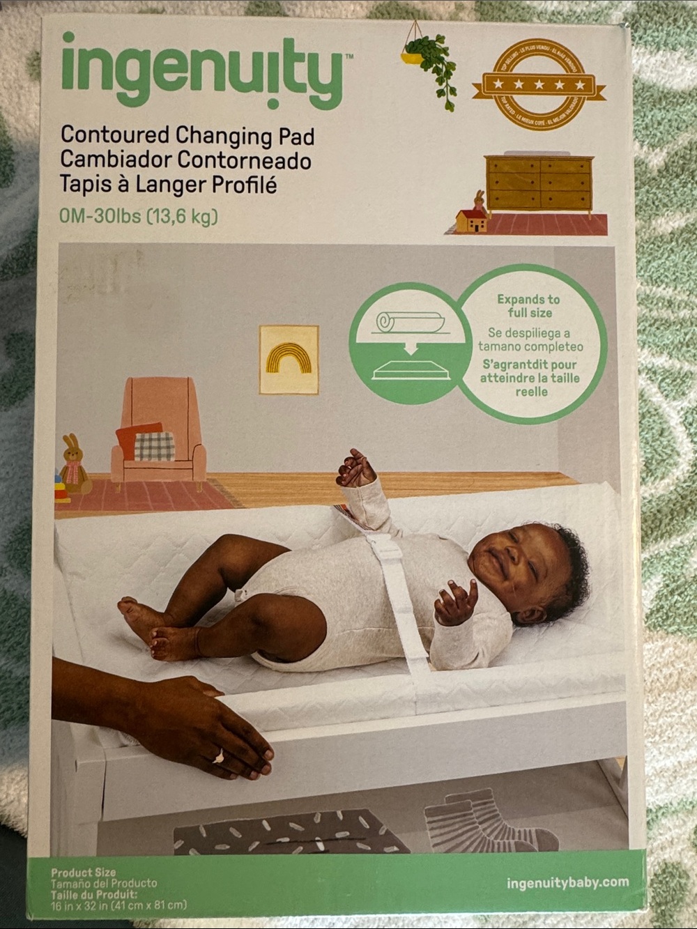 Ingenuity Contoured Changing Pad - White